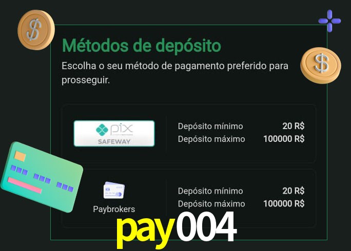 O cassino pay004 oferece uma grande variedade de métodos de pagamento